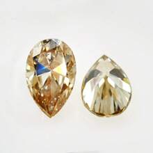 One 100% Moissanite Champagne D Color Pear Cut VVS1 Moissanite Loose Stone With GRA Certificate