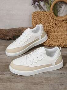 女士多功能时尚休闲鞋 - 适合日常穿着的橡胶底运动鞋 - 卡其色 - 查看 6