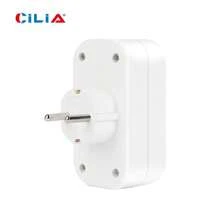 CILIA 1pc European Standard Adapter Socket, 250V/16A,2-IN-1 Multi-Socket,Home Office,White - View 8