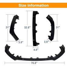 Local Shipping/Fits 7th Nissan Altima 2019 2020 2021 2022 Front Bumper Lip Body Kit Spoiler 1 Set, Shiny Black - Shiny Black - View 7