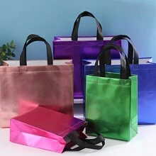 24pcs Reusable Colorful Gift Bags With Handles, Suitable For Birthday, Party, Shopping And Events (Assorted Colors)
