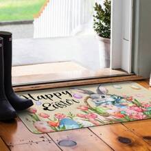 Valentines Day Door Mat,Red Buffalo Plaid Love Hearts Leaves Valentines Indoor Outdoor Non-Slip Doormat,Entryway Front Porch Valentine's Day Welcome Mat For Entrance Decor, 18x30 Inches - Easter 4 - View 4
