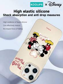 1 Custodia protettiva per telefono con licenza ufficiale Disney, a motivo della famiglia di Topolino - Amore Eterno, in texture di pelle, anti caduta, design slim, compatibile con Apple 16/16 Pro Max/16 Pro/16/15/15 Pro/15 Pro Max/15Plus/14/13/12/11