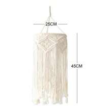 1pc Macrame Lampshade, Boho Style Hanging Decor. Handmade Woven Fringe Tassel Pendant Light Fixture - Lamp Not Included Gifts Birthday Graduation