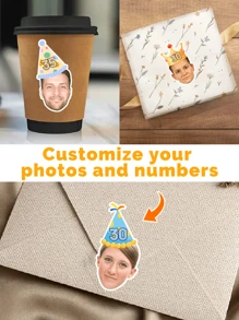 17/35/56 peças Adesivos personalizados de aniversário, adesivos personalizados com imagens, adesivos de vinil personalizados - Imprima e corte qualquer design e formato - Etiquetas personalizadas laminadas à prova d'água, adesivos personalizados, logotipos, você pode colocá-los em copos d'água, livros didáticos, cadernos, papelaria, onde quiser colocá-los, multifuncionais, ajustáveis, antimofo, ornamentais, adesivos, reutilizáveis, fofos, elegantes, adoráveis, de alta qualidade, coloridos, personalizados, únicos, personalizados, presentes ideais para ele, presentes ideais para ela, dela, namorado, namorada, pai, mãe, família, amigos, filho, filha, crianças, cozinha, sala de jantar, quarto, escritório, sala de estar, casa, jardim, sala de chá, para aniversários, para inauguração de casa, para formatura, moda de volta às aulas