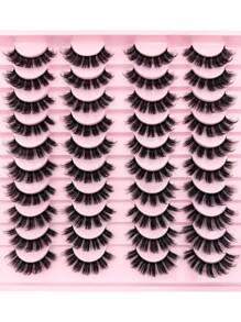 20 对自然纤细假睫毛，柔软 3D 仿貂皮睫毛，隐形透明带，可重复使用，适合日常化妆，纯素假睫毛，低过敏性，不含乳胶，柔软轻盈，适合敏感眼部，假睫毛，睫毛，睫毛，假睫毛 - 濃密款 - 查看 6