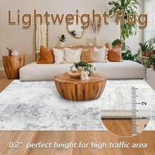 Large Area Rugs For Living Room 120x170cm/160x230/200x290cm,Abstract Carpet Mat For Bedroom,Low Pile Area Rugs With Non Slip Backing,Abstract Floor Carpet For Dining Room Nursery - Grey - View 4