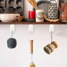 Gancho adhesivo, gancho blanco moderno y sencillo para cocina, baño, oficina, sala de estar, sin daños, adecuado para colgar ropa, utensilios de cocina, artículos de tocador, 1/2/5/10/20 piezas