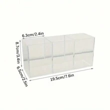 Monalife 1pc Acrylic Makeup Brush Holder - Lightweight Countertop Cosmetic Organizer For Office & Bathroom