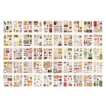 50 piezas, pegatinas vintage para tienda de campaña, material para manualidades, pegatinas para libros de arte, base de collage de película cortada, pegatinas vintage para regalo