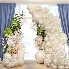 100/50/20pcs Luxury Pearl Ivory Balloons Set, Including 5inch And 10inch Size, Suitable For Elegant Wedding, Engagement, Bridal Shower, Birthday, Valentine's Day Party Decoration