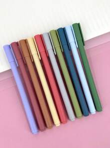 10入組素色塑膠中性筆 - 彩色 - 查看 3