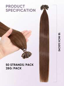 Przedłużki z włosów ludzkich Przedłużki z włosów typu U Tip Natural Color Proste włosy ludzkie Przedłużki z keratyną Niewidoczne 50 szt. Przedłużki z włosów ludzkich typu U Tip