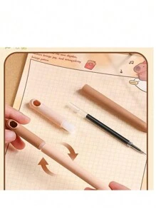 3pcs/Box Or 4pcs/Box Capybara Twisting Pens, Cute Cartoon Design, High Aesthetic Appeal, For Students, 0.5mm Ballpoint Pen,Back To School