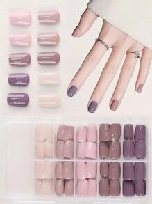 150Pcs/Box Autumn/Winter Brown Maillard Artificial Removable Nail Tips Press On Nails Nail Supplies Nails - Multicolor - View 2