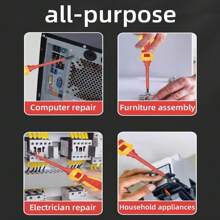 Electrical Screwdriver Set, Insulated VDE Screwdriver Set Including Carry Case For Storage, Electricians Screwdrivers. - Multicolor - View 6