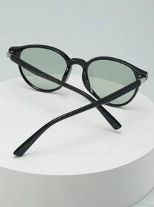 1 buah Kacamata Fashion Minimalis Bingkai Mata Kucing Retro Unisex, Aksesori Harian Serbaguna - film hijau bingkai hitam - View 4