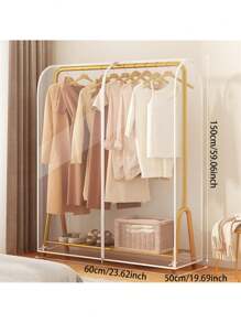 (Cover Only, Rack Not Included) Large Transparent Plastic Clothes Rack Cover - Freestanding Double-Rod Wardrobe Dust Cover, Full Zipper Design, Suitable For Handbags And Clothing Storage, Bedroom Organization, Home Storage - Clear - View 9