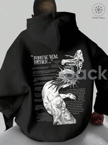 Y2K,Forgive Them,Father Bible Verses,Hoodie For Men -  Long Sleeve, Regular Fit, Street Style, Digital Print, Casual Pullover With Kangaroo Pocket, Ideal Gift