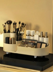 1 Stück drehbarer Kosmetik-Displayständer, Schminktisch-Organizer, Lippenstift- und Make-up-Pinsel-Aufbewahrungsständer, Schmuckkästchen mit großer Kapazität, Badezimmerregal, Schlafzimmer-Aufbewahrungskorb, Schultisch-Aufbewahrungsbox, Stifthalter, Schulanfang Zubehör, Studentenwohnheim-Schreibtisch-Aufbewahrung, Heimdekoration, Muttertag, Geschenk für meine Mutter, Schulanfang Saison Zubehör, Studentenaufbewahrung