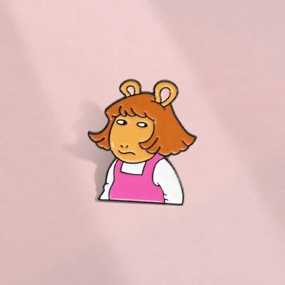 1 件可爱卡通红色字母形状徽章，个性化和有趣的英文金属配饰胸针礼服配饰别针用于衣服包饰学校办公室配饰衬衫夹克珠宝圣诞节万圣节衣服别针有趣的教师礼物