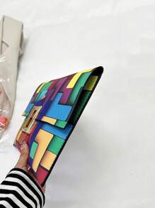 Dedoo New Fashion Colorful Pattern + Anti-Theft Lock Design Envelope Handbag, Suitable For Daily Shopping, Storing Phone, Coins, Cards And Other Items - Multicolor - View 6