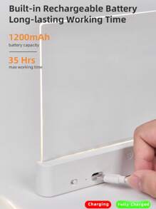 1 pieza Luz plana LED transparente para lectura, lámpara de lectura LED con visión nocturna plana, lámpara de lectura inteligente LED, 3.7V/1200mAh recargable con 3 temperaturas de color, función de temporizador de 0-99, lámpara de noche para estudiantes, luz de lectura con cuidado ocular, luz de mesita de noche, luz nocturna, regalo perfecto para estudiantes, amigos y familiares, ideal para lectura nocturna inalámbrica y portátil