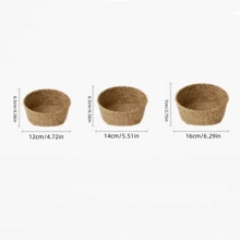 1pc Natural Seagrass Woven Storage Basket, Small Round Flower Pot & Home Decor Organizer For Living Room, Kitchen, Entryway