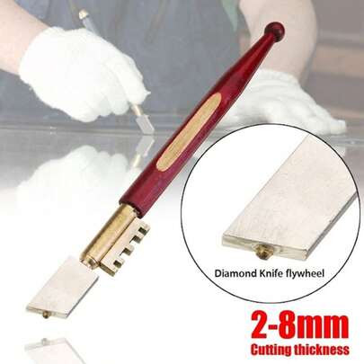Outil de coupe pour vitre, miroir et vitrage professionnel avec pointe en diamant aiguisée