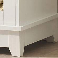 Rattan TV Stand For 65+ Inch TV Modern Entertainment Center Media Console Table Rattan TV Console With 2 Cabinets Boho Wood TV Cabinet Furniture With Storage And Doors For Living Room