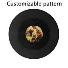 1Pc Wooden Gramophone Record With Customizable Picture Wooden Hanging Artwork, A Retro Poster Birthday Gift Graffiti Creative Wall Decoration Gifts Graduation