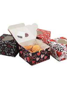 4 piezas/8 piezas Cajas transparentes de corazón para tartas del Día de San Valentín, nuevas cajas para dulces de boda, cajas con forma de corazón y ventana para galletas, cajas de empaque para hornear