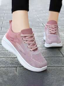 Women's Sneakers, Comfortable And Breathable Casual Shoes, Lightweight Running Shoes, Suitable For Daily Sports And Travel - 粉色 - 查看 4