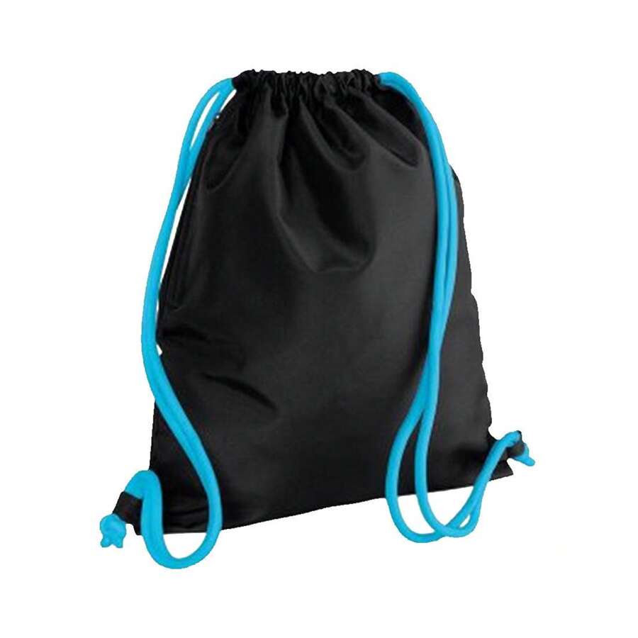 Babybugz Icon Drawstring Bag/Gymsac (Black/Surf Blue) - 100% Polyester - Black - View 1