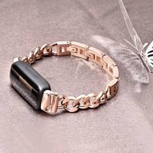 Metal Compatible With Fitbit Inspire 3 Metal Chain Band Adjustable Size For Wrist 5.1-8.0 Inches (155cm-240cm) - Rose Gold - View 5