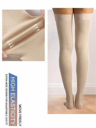 Women's 20-30 MmHG High Compression Knee High Socks Breathable & Soft Slimming Leg Open Toed Socks, Cozy