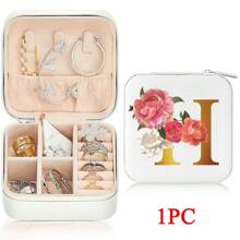 Black 26 Letter Printed White Travel Jewelry Box Jewelry Travel Storage Bag Small Jewelry Box Bridesmaid Gift Box Mini Storage Box
