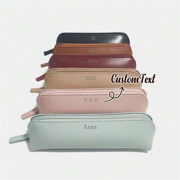 حقيبة مستحضرات تجميل صغيرة شخصية أو علبة أقلام | هدية الحرف المبدئي | حقيبة فرشاة مكياج شخصية | هدية شخصية للمرأة | مخصص، عودة إلى المدرسة، لوازم المدرسة