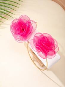 1 对时尚欧美面料花卉耳环和颈链，适合日常佩戴和节日 - 花型 - 查看 11