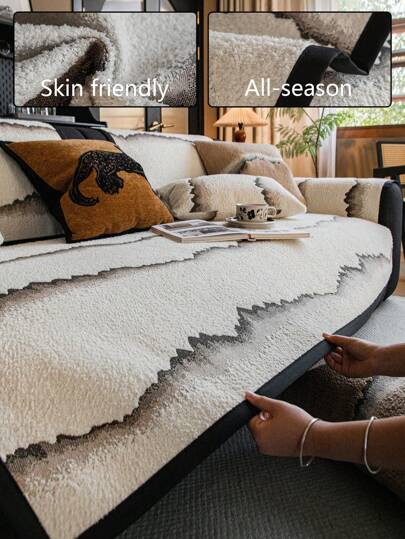 1 件雪尼尔波西米亚风格沙发套，简约宠物友好型防滑防脏防刮，适合春、夏、秋、冬，可机洗，适用于客厅、卧室、餐厅、户外的 1/2/3/4 人沙发