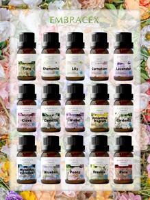 EMBRACEX. 21 estilos de perfumes de flores con aceites esenciales para mujeres, fragancias florales para hacer aromatizadores de hogar, velas y talla grande; incluye lavanda, clavo, rosa, campanilla, magnolia, peonía, lirio, cerezo, violeta, clavel