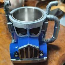 Taza de café con forma de camión semi, taza de café de acero inoxidable con diseño creativo de camión, taza de café con forma de tráiler, regalo para amantes del café y los camiones para el Día del Padre - Multicolor - Ver 11