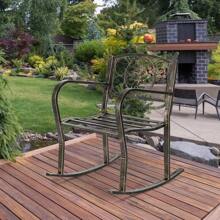 Rocking Chair Porch Rocker Iron Art Balcony Deck Outdoor Garden Seat - 1 - View 1