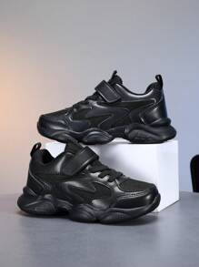 儿童运动鞋，网眼透气四季黑色跑鞋，幼儿/小孩/大孩子小号黑色运动鞋，春季/秋季 - 黑色 - 查看 7