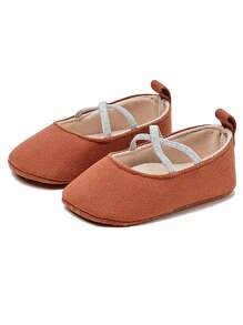 1 Pair Girls Princess Style Soft Bottom Slip-On Toddler Shoes, Suitable For Spring & Autumn