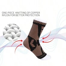 1pc Adjustable Copper Ankle Support Brace, Compression Sleeve For Basketball, Soccer And Hiking Sports Gym Accessories