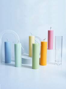 Juego de molde de plástico cilíndrico redondo de 15 cm de largo (5,91 pulgadas) para hacer velas de aromaterapia DIY, decoración del hogar, artesanía y regalos de boda - transparente - Ver 6