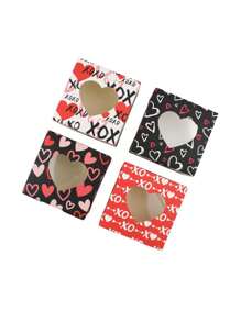 4 piezas/8 piezas Cajas transparentes de corazón para tartas del Día de San Valentín, nuevas cajas para dulces de boda, cajas con forma de corazón y ventana para galletas, cajas de empaque para hornear