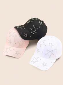 1 件装少女铆钉星星棒球帽太阳帽