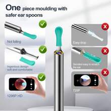 1296P HD Camera Ear Cleaner, 8-In-1 Multifunctional Ear Wax Removal Tool With 5 Replacement Ear Tips, Wireless WiFi Ear Scope With 6 LED Lights, IP67 Waterproof, Rechargeable Ear Wax Removal Kit